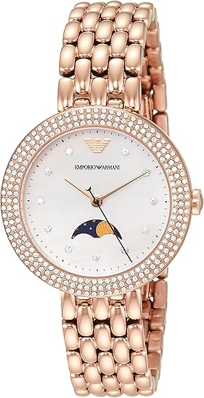 Emporio Armani Rosa Mother of Pearl Dial Rose Gold Steel Strap Watch For Women - AR11462 - Image 2